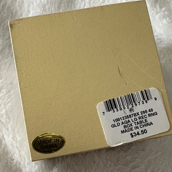 Charter Club Silver Ring with Aqua Stone - Picture 2 of 2